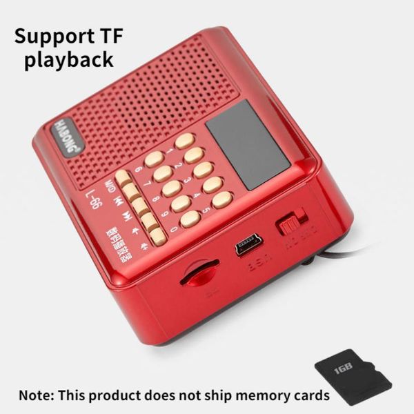 Radio Mp3 para ancianos Mini Tf Radio pequeña caja de sonido pantalla Digital Radio reproductor de música portátil compatible con tarjeta Tf reproducción de disco U