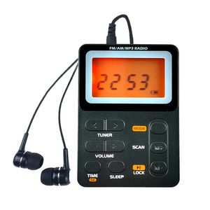 Radio Multifunctionele digitale Walkman-radio 2,1 inch LED-display 2-band AM / FM-radio Micro USB Opladen 3,5 mm-aansluiting voor sport buiten