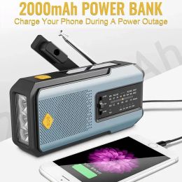 Radio Radio Radio Hand Crank Solar USB Charge FM AM WB 2000MAH MÉTÉRIEL