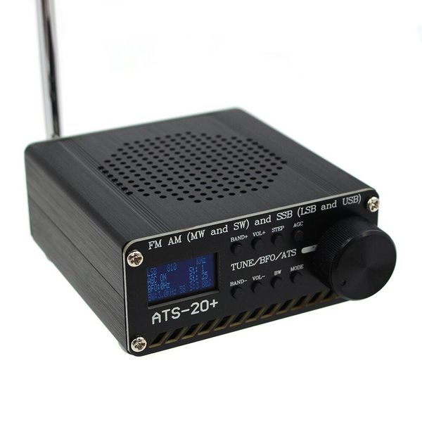 Radio New ATS20 + Plus ATS20 V2 SI4732 Radio Receiver FM AM (MW SW) SSB (LSB USB) avec batterie + antenne + récepteurs radio de haut-parleur