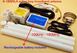 Radio New K180wla Loop Active Broadband Broadband Receiving Antenne 0.1MHz180MHz 20DB SDR FM Radio Antenne Loop Small Loop HF GA490