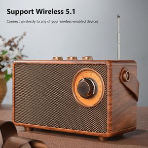 Radio extérieure rétro Fm Radio Portable récepteur Radio Mini bluetooth 5.1 haut-parleur basse mains libres lecteur Mp3 prise en charge USB/carte tf/aux Play