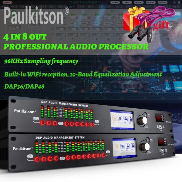 Radio Paulkitson DAP48 4in 8out Professeur numérique professionnel DSP Pro Audio Protea Stage Equipement Performance Performance Stage Enceinte Effet