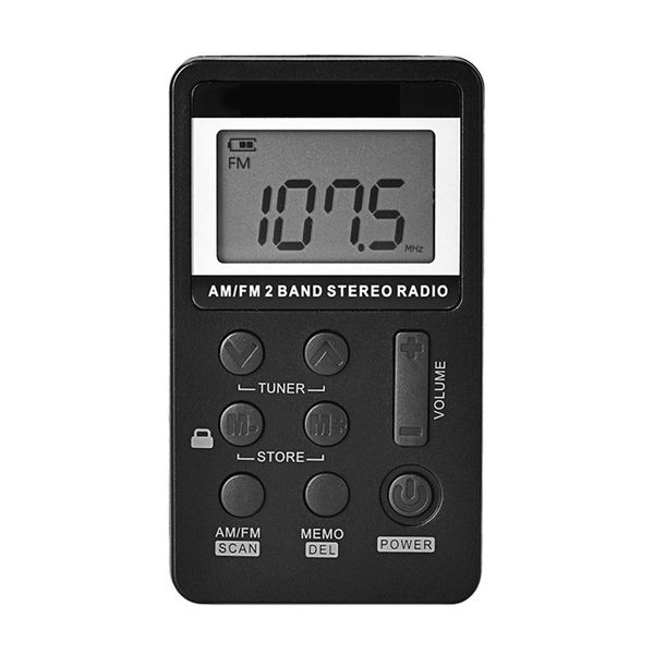 Radio de poche double bande batterie Rechargeable salle de sport Portable stéréo marche Mini Radio personnelle numérique Am Fm cadeau avec lanière pour écouteurs