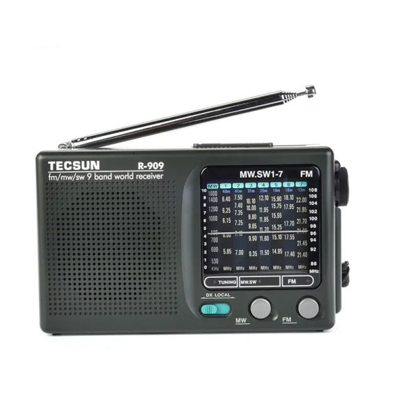 Radio Portable AM / FM / SW Radio, radio à ondes courtes rechargeable avec enregistreur USB et antenne télescopique pour toutes les vagues complètes (noir)