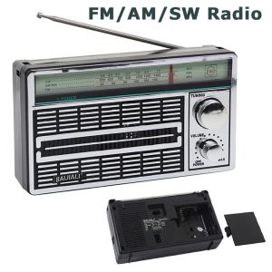 Radio Portable Full Full Band Radio Retro Retro FM / AM / SW Radios Récepteur avec 52 mm en haut-parleur DSP IC Chip USB Charging Battery Alimentation