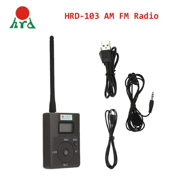 Radio portátil Hanrongda Hdr831 Transmisor Fm digital estéreo Mini estación de radio Fm Transmisión con micrófono Ranura para tarjeta TF Lanzamiento de audio de 500 m