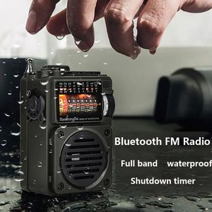 Radio Draagbare Mini Fm/Sw/Mw Radio Bluetooth 5.0 Volledige Band Handheld Oplaadbare Luidspreker Recorder Slaap Tijd Ondersteuning Tf kaart Spelen