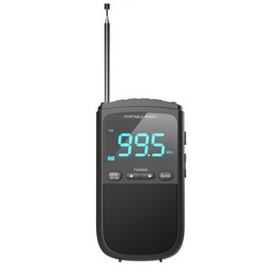 Radio portátil Mini FMAM pantalla estéreo compatible con estación de almacenamiento configuración de reloj salida de auriculares de 35 mm y batería incorporada 230331