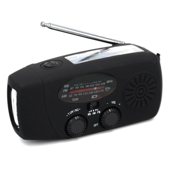 Radio Portable Radio Hand Crank Solar USB Charge Hand Radio Solar Crank AM / FM / NOAA Météo Radio Radio Radio Lampe de poche