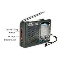 Radio Portable Tecsun R909 Fm 5251610 Khz Radio de poche rétro noir Am/fm/sw Radio 2023 pratique Radio récepteur de bande mondiale