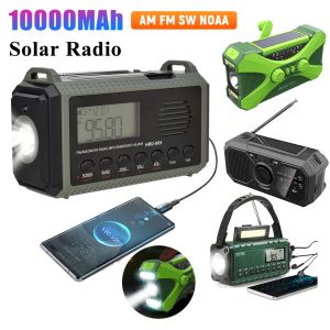 Radio Portable Solar Radio 10000mAh Emergency FM AM SW Radios météorologiques radio rechargeables avec alarme SOS à LED SOS pour extérieur