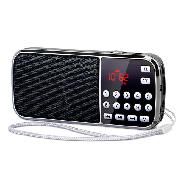 Radio PRUNUS J189 portátil AM FM de bolsillo altavoz estéreo HIFI tiempo Bluetooth Radios digitales recargable USB 230830