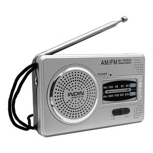Radio R2033 Zakformaat Laag stroomverbruik Ingebouwde luidspreker Volledige band Mini AM FM-recorder voor thuis Intrekbare antenne 230830