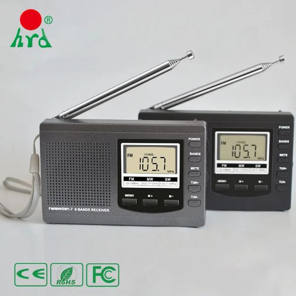 Radio Radio Portable Digital Shortwave Receiver and FM AM avec World Band Transistor Black