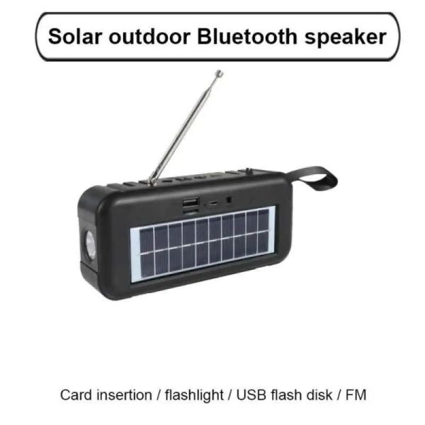 Récepteur radio Radio Bluetooth enceinte compatible avec FM Radio Portable Colonne Outdoor Conférencier sans fil 5 Couleurs classiques 500mAh Solaire