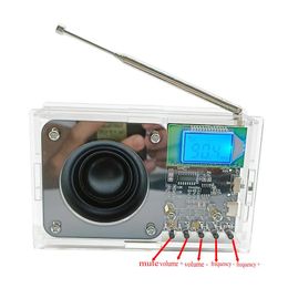 Radio Oplaadbare DIY Elektronische Kit DSP FM Radio Ontvanger Module 76108MHz DIY Radio Speaker Kit Frequentie Modificatie LCD Display