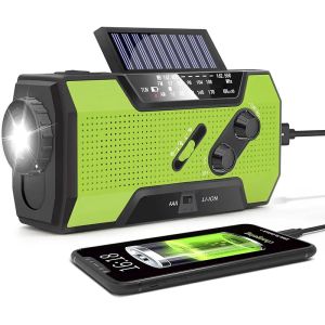 Radio Rechargeable Portable Portable Radio Radio 2000MAH Récepteur radio météorologique avec une purge de charge de charge solaire ALARME SOS ALARME SOS
