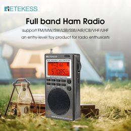 Radio Retekess TR110 draagbare SSB gelombang pendek FM MW SW LSB AIR CB VHF UHF Band met digitale weergave NOAA 230905