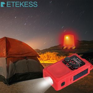 Radio Retekess Tr201 Fm Am Sos Portable Radio d'urgence Led éclairage manivelle récepteur Radio solaire pour le Camping