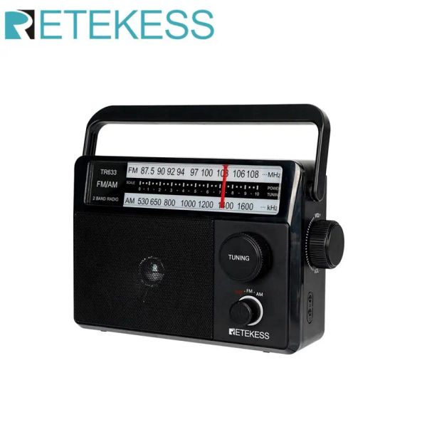 Radio Retekess TR633 Radio FM Radios portables AM FM rechargeable à piles Radio indicateur de recherche à grande échelle maison pour personnes âgées