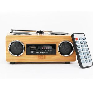 Radio Retro Vintage Radio Supergraves Radio Fm altavoz Multimedia de bambú receptor clásico Usb con reproductor Mp3 compatible con tarjeta Tf