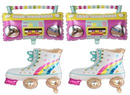 Radio Roller Skates Foil Ballonnen 4D Disco Helium Ballon voor 90s feest gelukkige verjaardagsfeestje Decorations Globos Kids Toys3795280