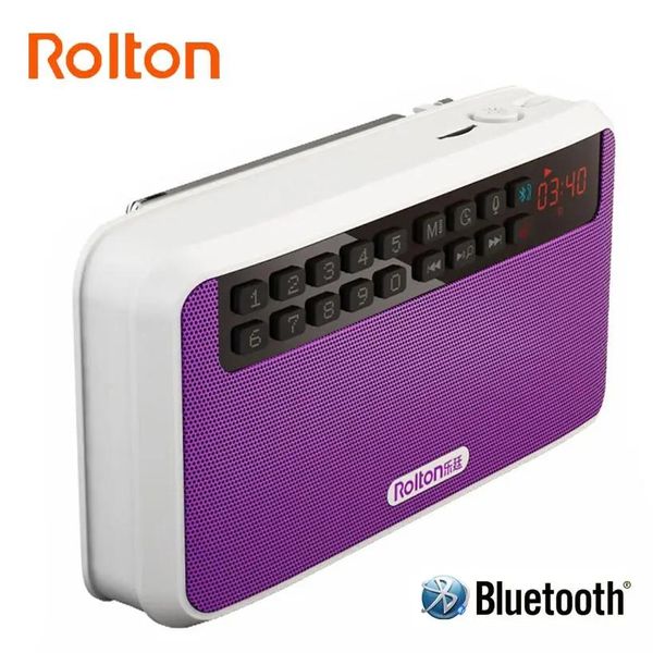 Radio Rolton E500 haut-parleurs Bluetooth stéréo portables Radio Fm basse claire haut-parleur double piste carte Tf lecteur de musique Usb lampe de poche LED