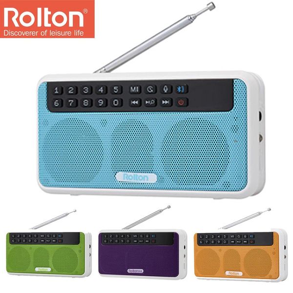 Radio Rolton E500 Radio Fm sans fil 6w Hifi stéréo Bluetooth haut-parleur lecteur de musique radios numériques lampe de poche affichage Led micro enregistrement Tf