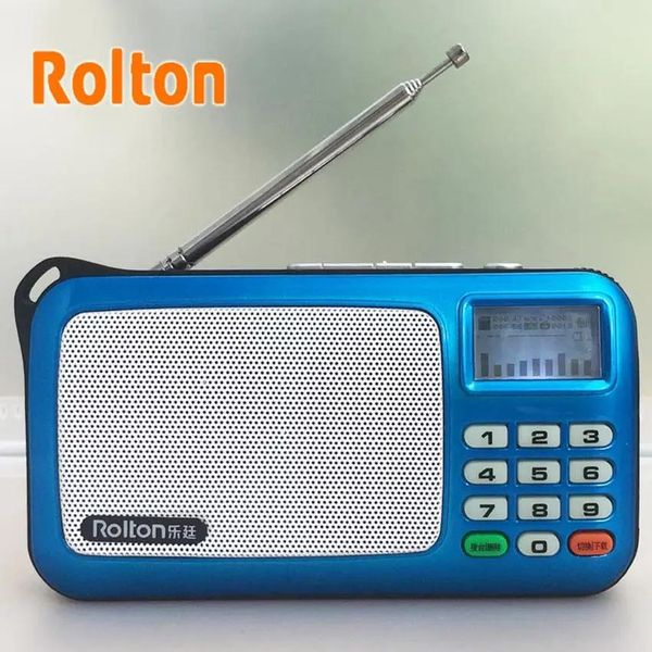 Radio Rolton W505 Mini haut-parleur Portable Support carte Tf Mp3 Wam Wav Fm Radio écouteurs lampe de poche lumière LED enregistrement sons colonne