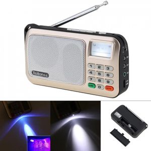 Radio Rolton W505 Altavoz de radio portátil con tarjeta Tf con pantalla LED Subwoofer Reproductor de música MP3/Lámpara de antorcha/Verificación de dinero para mayores/niños