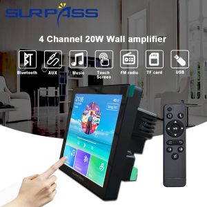 Radio Smart Home Audio 4 canaux sans fil Bluetooth compatible Amplificateur mural mini multifonction stéréo HIFI avec radio FM