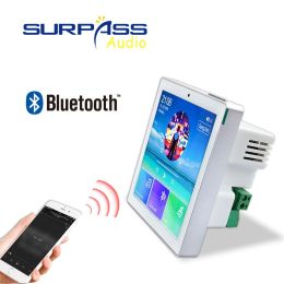 Radio smart home audiosysteem muziek speler 2 kanaal 4inch mini touchscreen draadloze bluetooth in wandversterker met FM Radio USB