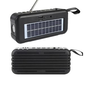 Radio Solaire Radio Flash Lumière Multifonctionnelle Haute Sensibilité USB TF AUX FM Bluetooth Haut-Parleur Charge Radio Portable Extérieure