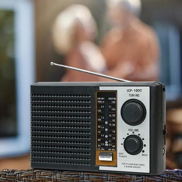 Radio Radio estéreo con la mejor recepción Radios de transistores portátiles Radio AM FM Altavoz grande con pilas AM/FM/TV/SW1/SW2 para personas mayores