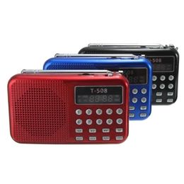 Radio T508 Estéreo Radio FM Mini altavoz portátil Tarjeta USB TF Soporte Reproductor de música MP3 para MP5 MP4 Tablet PC