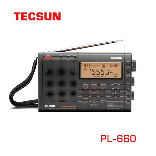 Tecsun – Radio Pl660 Fm/sw/mw/lw, bande complète, réglage numérique, stéréo, charge contrôlée par horloge, Desheng