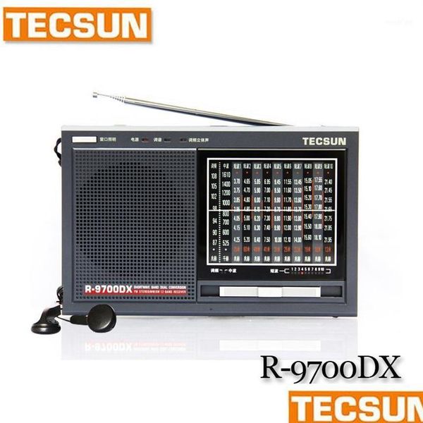 Radio Tecsun R-9700Dx Fm Original Sw Mw Récepteur de bande mondiale haute sensibilité avec haut-parleur Portable1285H Drop Delivery Electronics Te Dhjua