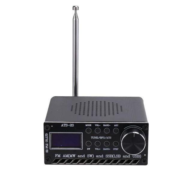 Récepteur Radio toutes bandes Ats20 Si4732 amélioré, Fm Am (mw Sw) Ssb (lsb Usb) avec batterie + antenne + haut-parleur + étui