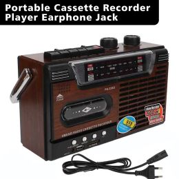 Radio Vintage portátil para el hogar, reproductor de casete, FM, AM, SW, grabadora de casete USB, reproductor de música y Audio