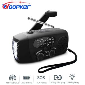 Radio Woopker Emergency Radio E04 Hand Crank Solar USB (FM / AM / NOAA) Radios météorologiques WB avec banque d'alimentation de lampe de poche