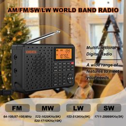 Radio XHDATA D109 FM AM SW LW Radios portátiles Bluetooth compatible Receptor digital compatible con tarjeta TF Reproductor de música MP3 230830