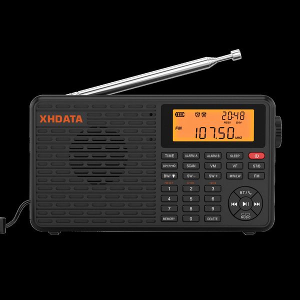 Radio XHDATA D109 FM AM SW LW Portable s Bluetoothcompatible Récepteur numérique Prise en charge Carte TF Lecteur de musique MP3 230331