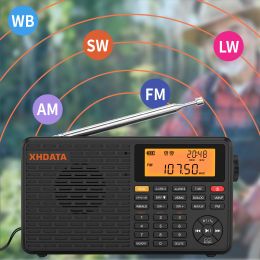 Radio XHDATA D109WB Draagbare radio AM FM Stereo SW MW LW Digitale wekkerradio Oplaadbare batterij USBC met weersvoorspelling