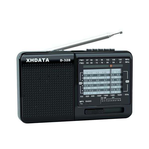 Radio XHDATA D328 FM AM SW Reproductor de MP3 portátil de banda de onda corta con conector para tarjeta TF 4Ω3W Receptor 230830