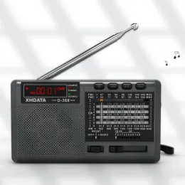Radio XHData D368 Portable Radio FM Am SW Shortwave Radio Receiver Wireless Stereo Mp3 -speler met TF -kaart Jack 4Ω/3W USB -radio