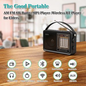 Radio XHData D901 AM FM SW Portable Radio BluetoothCompatible Radio Receiver met luidsprekerondersteuning TF -kaart Mp3 Music Player