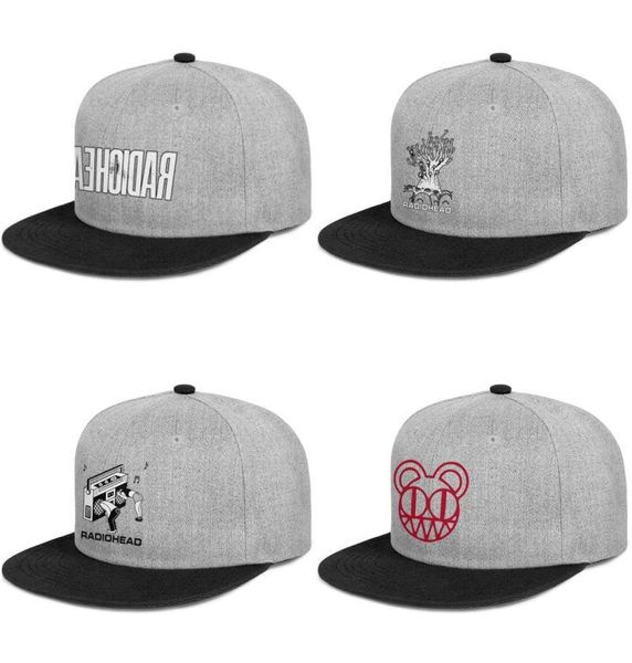 Radiohead logo ROUGE noir hommes et femmes snap backflat brimcap baseball cool ajusté vintage chapeaux MUSIC TREE nouveaux albums chansons LOGO9206845