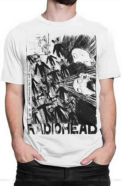 Radiohead Rock t-shirt Thom Yorke t-shirt homme femme (L mâle) t-shirt blanc nouveau coton drôle G1222