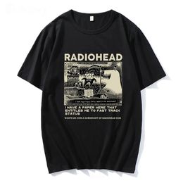 Radiohead T -shirt Men Vintage Classic Tees North America Tour Rock Boy Dames T -shirt Camisetas Hombre Hip Hop Street Casual Top 240411